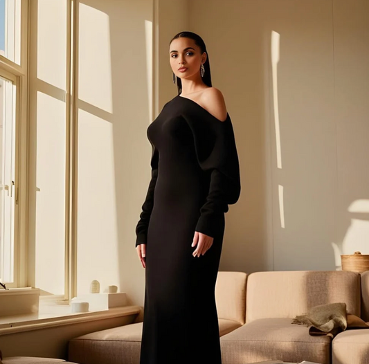 BELEURA™ Drop-Shoulder Sweater Dress