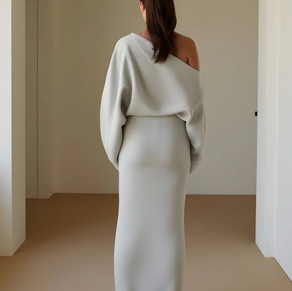BELEURA™ Drop-Shoulder Sweater Dress